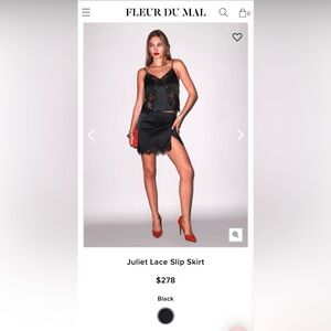 Fleur du Mal Blush Satin skirt